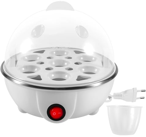 Qusedwey Hervidor EléCtrico para Huevos Hervidos, Hervidor, Calentador RáPido, Acero Inoxidable, Olla Al Vapor, Herramienta para Cocinar, Enchufe de la UE