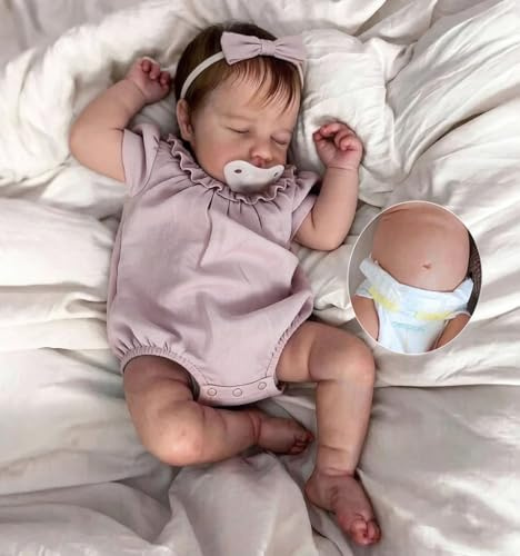 Zero Pam Bebe Reborn Silicona Cuerpo Completo-50 CM Muñecas Bebe Reborñ Silicoña, Bebe Que Parece Real con Accesorios (Niña02)
