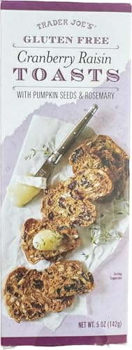 Trader Joe's Gluten Free Cranberry Raisin Toasts with Pumpkin Seeds & Rosemary (5 oz)
