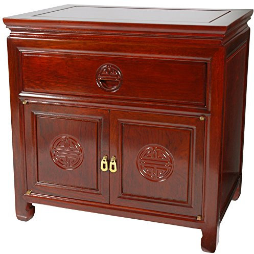 ORIENTAL FURNITURE Rosewood Nachttisch, Kirschrot
