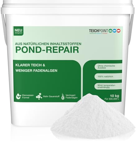 Teichpoint Pond Repair 10kg | Entfernt Fadenalgen auf biologische Weise im Garten- und Koiteich | Algenfreies Teichwasser | Reichweite 300.000 Liter