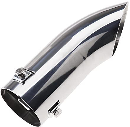 Punta de escape de coche, ajuste de la cola del tubo final para el sistema de escape de 30-55 mm de diámetro, acabado cromado de acero inoxidable, punta de parachoques