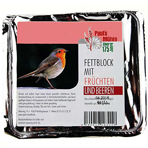 Paul's Mühle Fettblock mit Früchten und Beeren (Vogelbuffet) 12 x 300 g