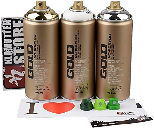 Sprühdosen Set Montana Gold - chrom weiss gold - Highlights 3x400ml