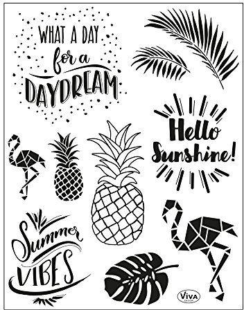 Viva Decor Clear-Stamps (Sommerstimmung) Silikon Stempel - Prägung Stempel - DIY Dekoration stanzen - Stempel Silikon - DIY Stamp - Stempel Prägung - Designed in Germany