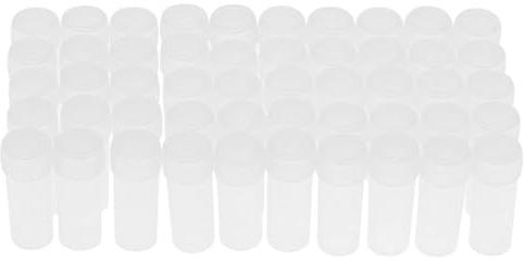50 Stück Reagenzgläser für Labor aus Kunststoff 5ml Mini Teströhrchen Probenflaschen und Kleiner Vorratsbehälter Walfront