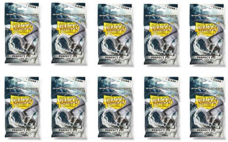 Dragon Shield 100 Standard Size Clear Perfect Fit Sleeves (10 Packs)