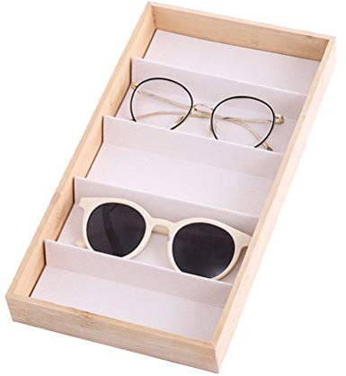 Brillenbox Brillen Display Brillenkoffer, Moderne Holz Sonnenbrillen Organizer Box Brillen-Speicher-Halter-Behälter Lesebrille Vitrine Eyewear Exhibition Showcase Brillenaufbewahrung Sonnenbrillen Auf