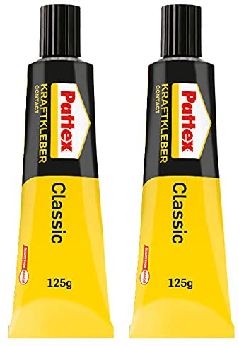 Pattex Kraftkleber Classic, extrem starker Kleber für höchste Festigkeit, Alleskleber für den universellen Einsatz, hochwärmefester Klebstoff, Vorteilspack mit 2x 125 g, 9H PCL4CX