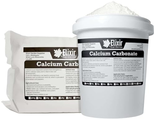 Elixir Gardens Calcium Carbonate (Limestone) Powder | Natural Soil Conditioner & Liming Agent | Reptile, Livestock, Poultry & Pet Nutritional Supplement | 10kg Tub | Treats upto 40sqm