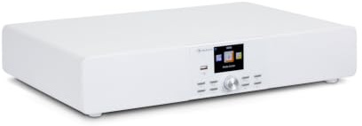 auna Stealth Base - Connect Soundbase, 2 x 15 W + 30 W RMS-Leistung, Internet/DAB+/FM Radio, Bluetooth-Funktion, AirMusic Control App, 2,8 LC-Display, USB-Port, Line-Eingang, schneeweiß