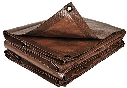 TERRE JARDIN Bâche de Protection extérieur 140 g/m2 Marron polyéthylène | Bâche de protection extérieur en polyéthylène 140 g/m², coloris marron, œillets tous les 50 cm, bords et coins renforcés