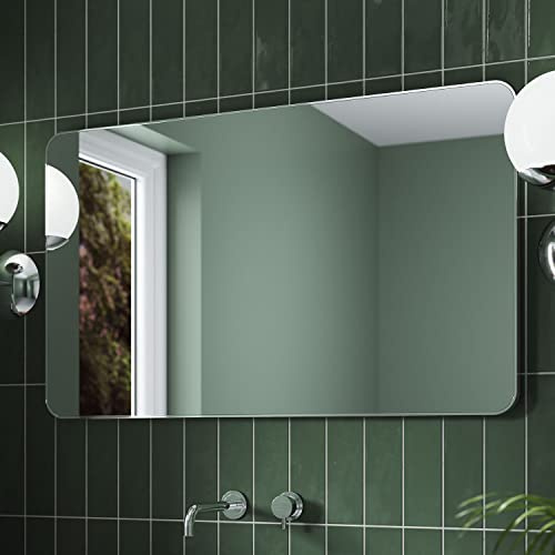 Jett Bathroom Mirror Rotatable with Chrome Aluminium Frame - 1000x600mm | Wall Mounted, Portrait or Landscape, Rectangular Design, Bedroom Hallway Living Room, Vanity Use, Modern Indoor Spaces