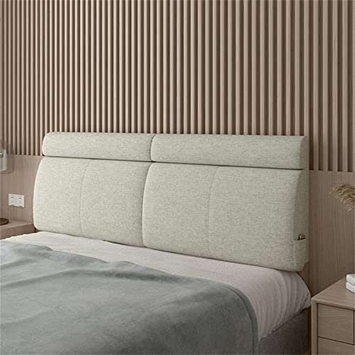 Leinenstoff Stoff Kopfteil Kissen Große Bett Rückenlehne Kissen Lendenstütze Stützpolster Weiche Keilkissen Für Tagesbett Schlafzimmerbank,C,No headboard 35.4/90cm