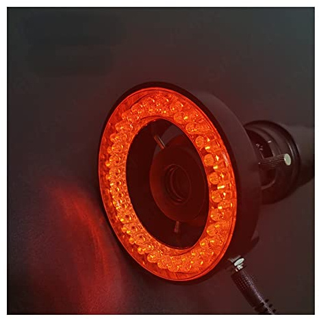 LED Microscope Ring Light Source 60mm Inner Diameter Lamp fit for Cell Phone Repair Machine Vision Equipment CCD Industrial (Color : Red)
