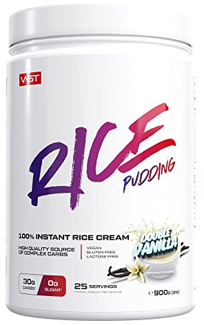 VAST Instant Rice Pudding – Double Vanilla – 900g – Komplexe Kohlenhydrate – Perfekt als Pre- und Postworkout – Zuckerfrei, Fettfrei, Glutenfrei, Laktrosefrei