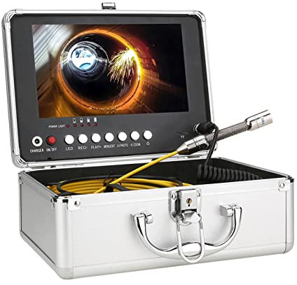 Rohrkamera | Industrie Inspektionskamera | Endoskop | Kanalkamera 17-mm-Kanalrohr-Inspektionskamera mit DVR 16 GB TF-Karte, industrielles Endoskop mit 9-Zoll-Monitor, AHD 720P-Kamerasystem,17MM-25M