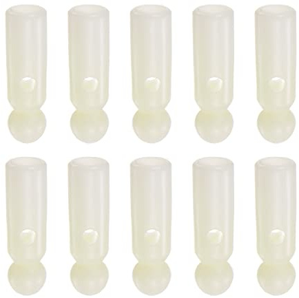 sourcing map 10uds Paraguas Cola Cabeza Cuentas 6mm Agujero Diámetro 28.6mm Longitud PP Plástico Paraguas Componentes para Exterior Paraguas Cubierta Piezas, Blanco