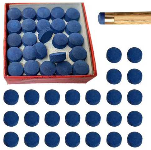 Lahviuu Pool Billard Queuespitzen,50 Stück Billard Queue Spitzen Billard Queue Spitzen Pool Billard Ersatz Tipps, für Pool Queues, Blau