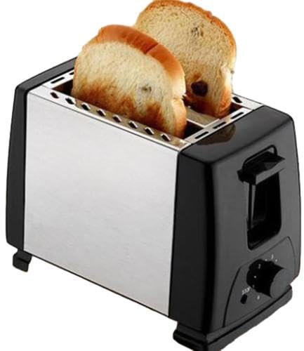 Topyond Tostadora Negra De 2 Rebanadas Con Ranura Extra Ancha, Máquina Tostadora De Sándwich Completamente Automática, Tostadora Pequeña, Máquina De Desayuno De 2 Rebanadas, Electrodomésticos, UE 220V