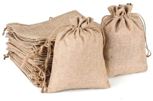MAOOY 20 Stück Jutesäckchen 15x20cm Groß Jutebeutel mit Kordelzug | Natürfarbe Säckchen zum Befüllen Stoffbeutel mit Kordelzug Geschenkbeutel für Schmuck, Hochzeit, Gastgeschenke, DIY