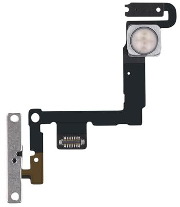 Risidamoy Power Button Flash Light Flex Cable Replacement for iPhone 11 Fix On/Off Control Microphone Flashlight Switch with Pre-Installed Assembly Mic Metal Bracket Holder