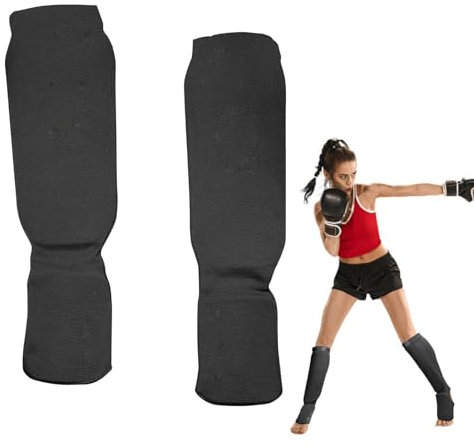 Protège-tibias de kickboxing – Protection du cou-de-pied MMA | Kickboxing MMA Muay Thai Pads avec anneau de crochet – Protège-tibias de protection pour entraînement Muay Thai Kickboxing MMA