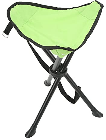 HELEVIA Hopfällbar stativpall 200 kg lastbärande halkfri bra stabilitet bärbar hopfällbar stol för utomhusfiske camping picknick (grön)