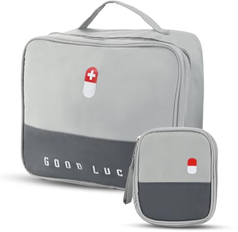 JRJRN 2 Pezzi Borsa di Emergenza, Borsa Pronto Soccorso Vuota Portatile, Cassetta Pronto Soccorso Vuota, Medica Borsa Portatile per Casa Viaggio Campeggio