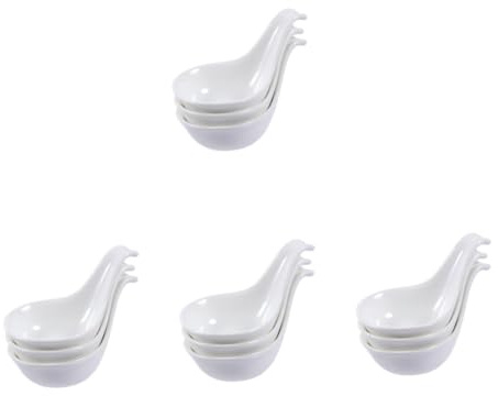 Amosfun Amuse-gueule 12 Stk Gericht Küchenarmatur Kitchen Accessories Nachtisch Schälchen Küchengadges Chinesische Suppenlöffel Saucenteller Aus Porzellan Gewürzplatte Kaviar Behälter Keramik Weiß