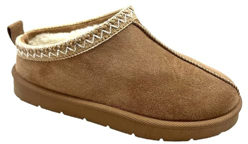 sole london Womens Warm Faux Fur Lined in Out Door Ladies Slip ON Slippers Shoes Boots Khakif KHAKI