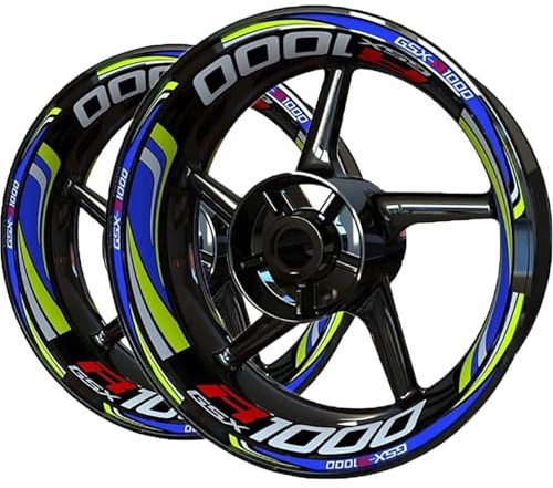 JAYWIS Moto Llantas Pegatinas Adhesivo Reflectante para Llanta De Motocicleta para Suzuki GSXR1000 GSXR 1000, Cinta Adhesiva con Rayas para Llantas Y Neumáticos Ruedas Calcomanías(Color 17)