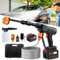 DeeprBetter Pistola Agua Presion Bateria, 55Bar Hidrolimpiadora Bateria de Alta Presion 18000mAh, Profesional Pistola Hidrolimpiadora Portatil con Boquilla Ajustable 6 en 1,Lavadora Alta Pressão Coche