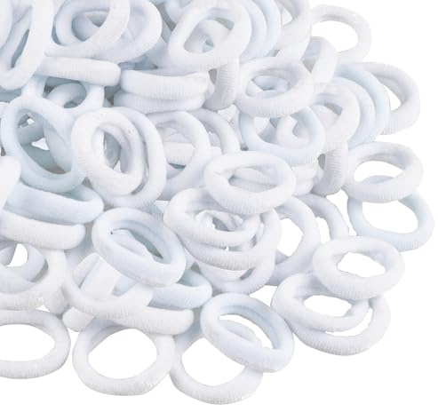 400 gomas elásticas para el pelo de bebé, sin daños, bandas para el pelo multicolor suaves sin costuras para niños pequeños y niñas, accesorios para el pelo de bebé (blanco)