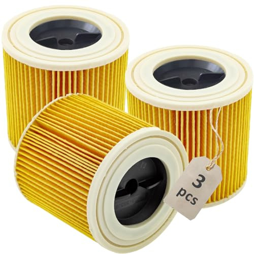 AVAENZO Lot de 3 filtres à cartouche KFI 3310 pour Kärcher WD 2 Plus, WD 2, WD3, WD3s, KWD 1-3, SE4001, SE4002 aspirateur eau et poussière, Numéro d'article: 2.863-303.0
