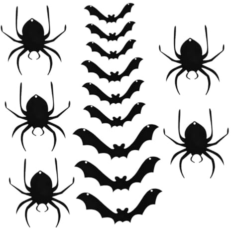 CIYODO Ragni Decorativi per Halloween Ciondoli Forma di Ragno e Pipistrello per Feste di Halloween Decorazioni da Appendere per Interni e Esterni