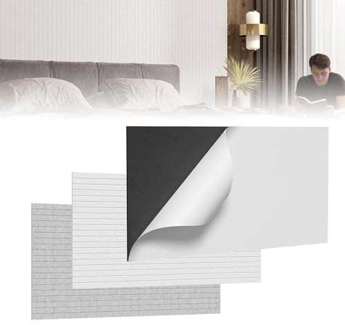 Froadp Panneaux acoustiques muraux autocollants 3D - Isolation acoustique - Absorbeur acoustique - Panneaux muraux pour isolation phonique dans les pièces modernes - Blanc allongé