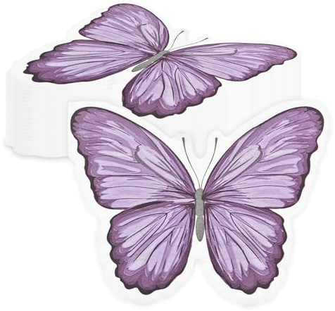 20 Stück Servietten Schmetterling,Schmetterlinge Deko Servietten 32 x 24 cm | Papierservietten als Tischdeko für Gartenparty, Geburtstag, Hochzeit, Kindergeburtstag, Lila Schmetterling