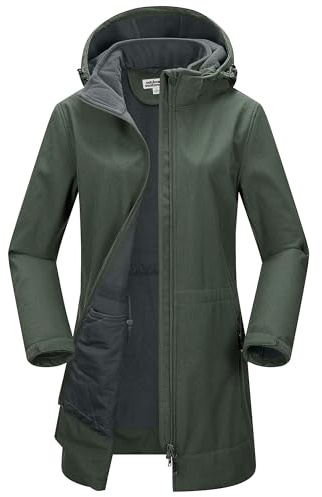 Outdoor Ventures Damen Softshelljacke Wasserdichte Lange Softshellmantel