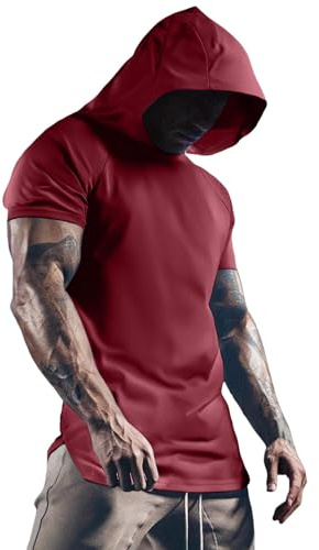 Manga Corta Baloncesto Deportes Split Sudadera con Capucha Traje Hombres Calentamiento Disparo Sudor Wicking Secado Rápido Universitario Estudiante, rojo, 3XL