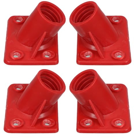 Hemobllo 4er Set Besenstil Halterung Adapter für Bodenbürsten, 25mm Gewinde Ersatzteil für Besen & Schrubber, Stabile Verbindung für Reinigungsgeräte Rot
