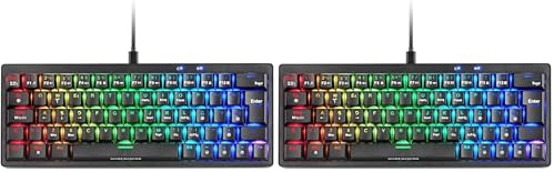 Mars Gaming MKMINIPRO, US, Teclado Mecánico Compacto 60%, Switches Mecánicos Hot-Swappable, Iluminación RGB Chroma, Teclado Gaming Antighosting, Multiplataforma, Switch Silencioso, Negro