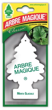 Arbre Magique Mono, Profumatore Auto, Fragranza Menta Glaciale, Profumazione Intensa e Balsaminca, Durata fino a 7 Setttimane, Made in Italy, Confezione da 1 Pezzo