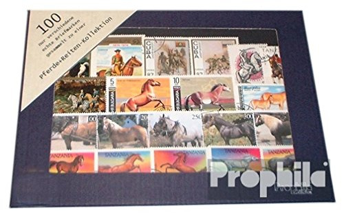Prophila Collection Motivos 100 Varios Caballos y Montar Sellos (Sellos para los coleccionistas) Caballos/cebras