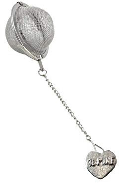 Boule à thé en acier inoxydable en forme de cœur avec inscription « Be Mine » FT142 1,6 x 1,2 cm