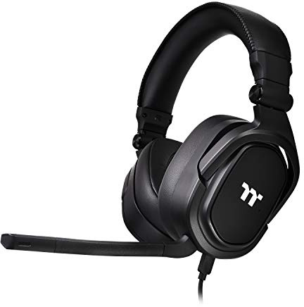 Thermaltake Argent H5 Stereo Headset, 50 mm Drivers, Compatible with PC, Xbox One, PS4, Mac, Black (GHT-THF-ANECBK-30)