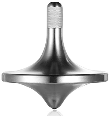 Trottola in metallo in acciaio inossidabile,Giocattolo di decompressione ben fatto, perfettamente bilanciato e scorrevole, Aiuta a ridurre lo stress, l'ansia (M/Argento)