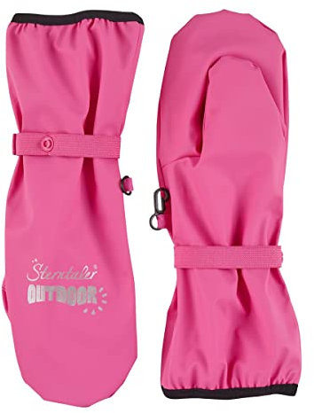 Sterntaler Handschuh mit Stulpe uni - Mädchen Matsch Handschuhe mit langem Schaft, verschweißten Nähten und reflektierendem Detail - gefütterte Baby und Kinder Regen Fäustlinge, himbeerrosa, Größe 5
