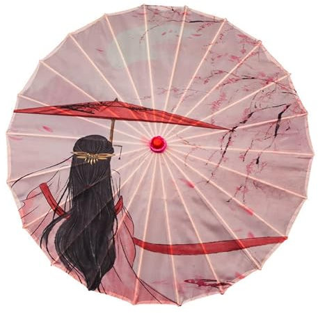 Vocttaiy Parasol de style chinois classique en papier huilé, parapluie imperméable, parasol suspendu en papier floral multicolore et parasol en papier peint en bambou (Z)
