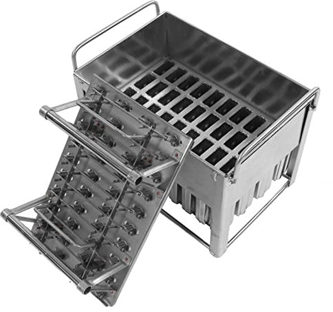 40 moldes de acero inoxidable para paletas, máquina de moldes de paletas multifunción, moldes comerciales para helados con tapa, soporte desmontable y recargable para el hogar